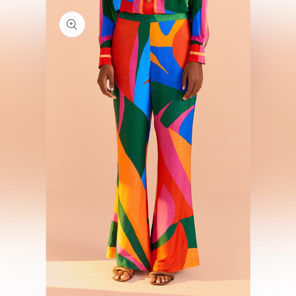 FARM RIO Colorful Leaves Lenzing™ Ecovero™ Viscose Pants - small